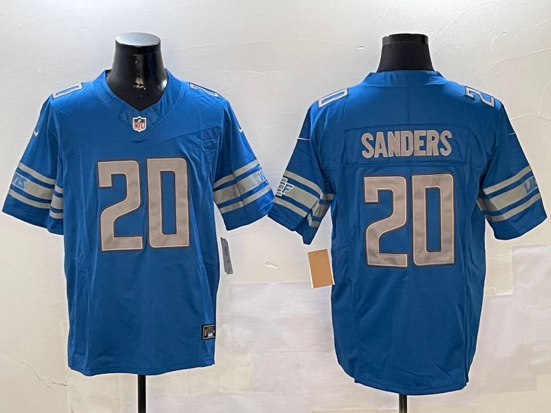 Men Detroit Lions #20 Sanders Blue three generations 2024 Nike Limited NFL Jersey style 0102